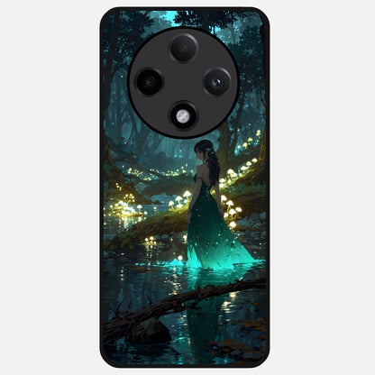  Enchanted Forest Glow Glass Case For Oppo F27 Pro Plus back cover – full design glossy printed glass finish