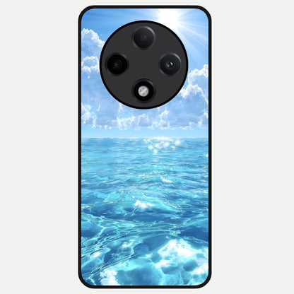  Endless Ocean Horizon Glass Case For Oppo F27 Pro Plus back cover – full design glossy printed glass finish