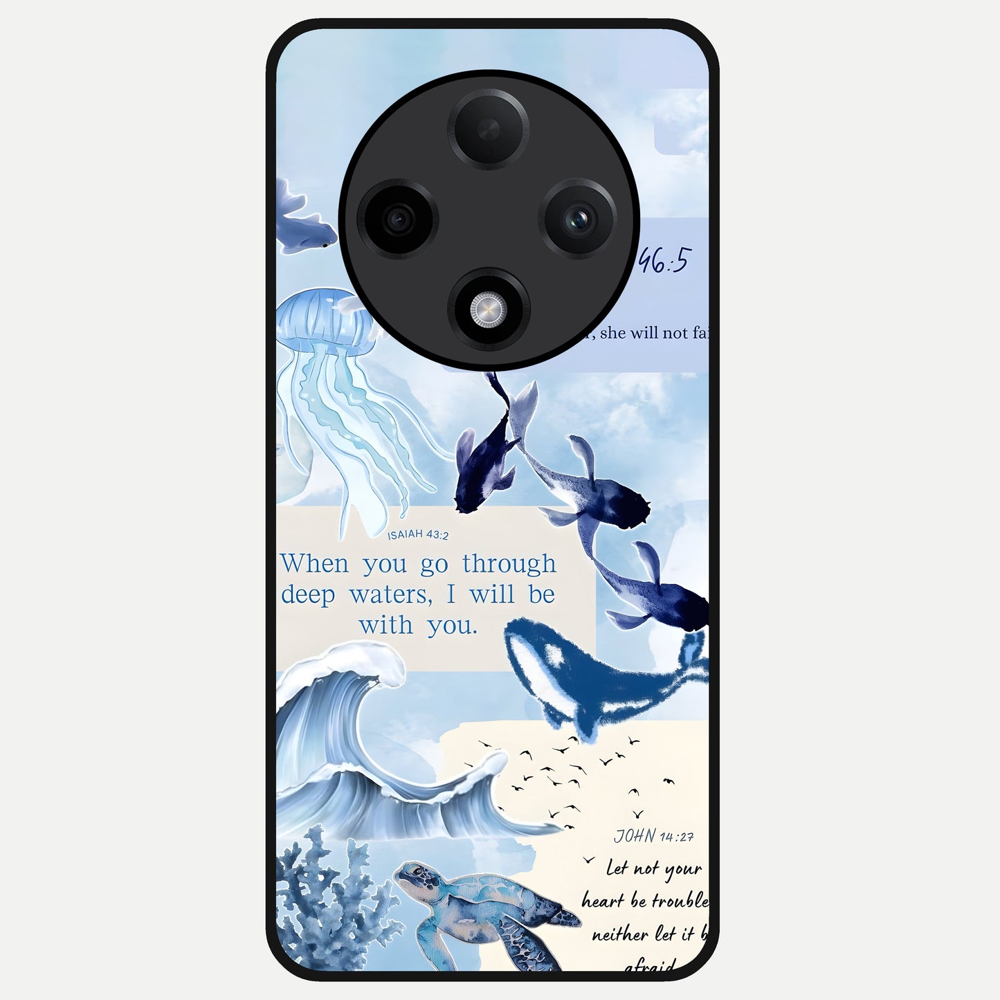  Faithful Ocean Promise Glass Case For Oppo F27 Pro Plus back cover – full design glossy printed glass finish