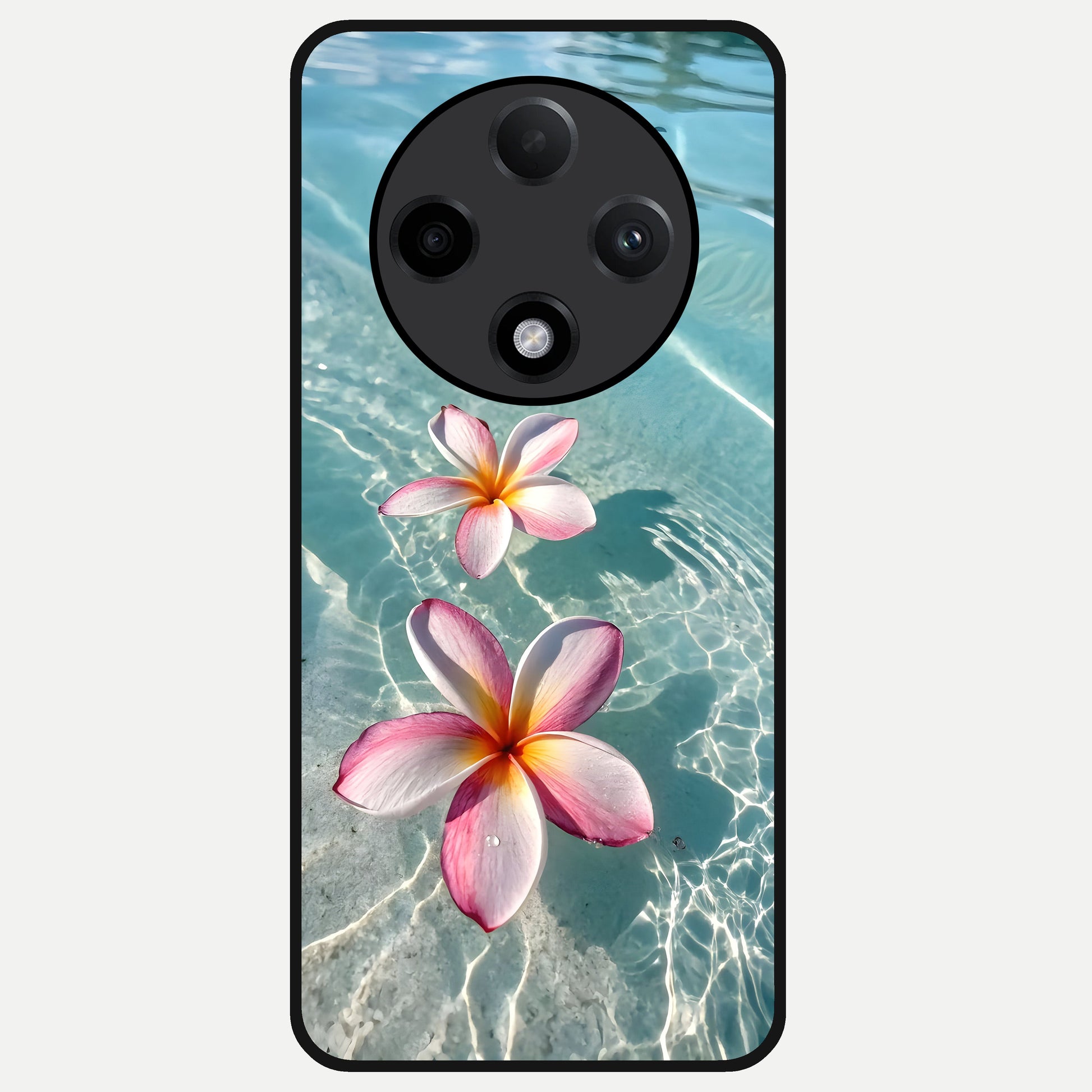  Floating Bloom Bliss Glass Case For Oppo F27 Pro Plus back cover – full design glossy printed glass finish