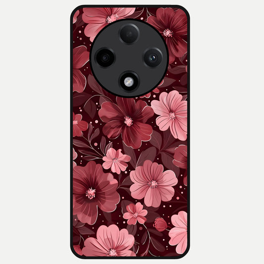  Flower Blush Bloom Glass Case For Oppo F27 Pro Plus back cover – full design glossy printed glass finish