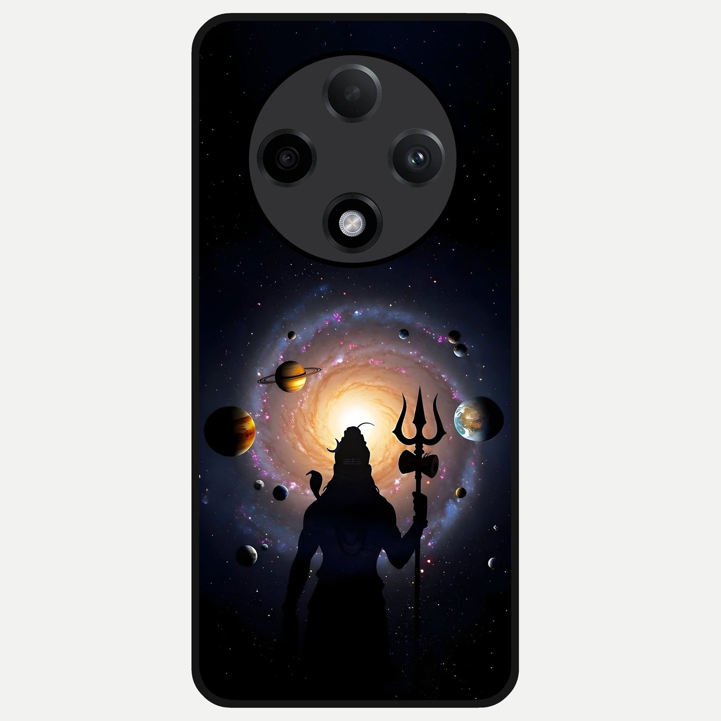  Galactic Shiva Vision Glass Case For Oppo F27 Pro Plus back cover – full design glossy printed glass finish