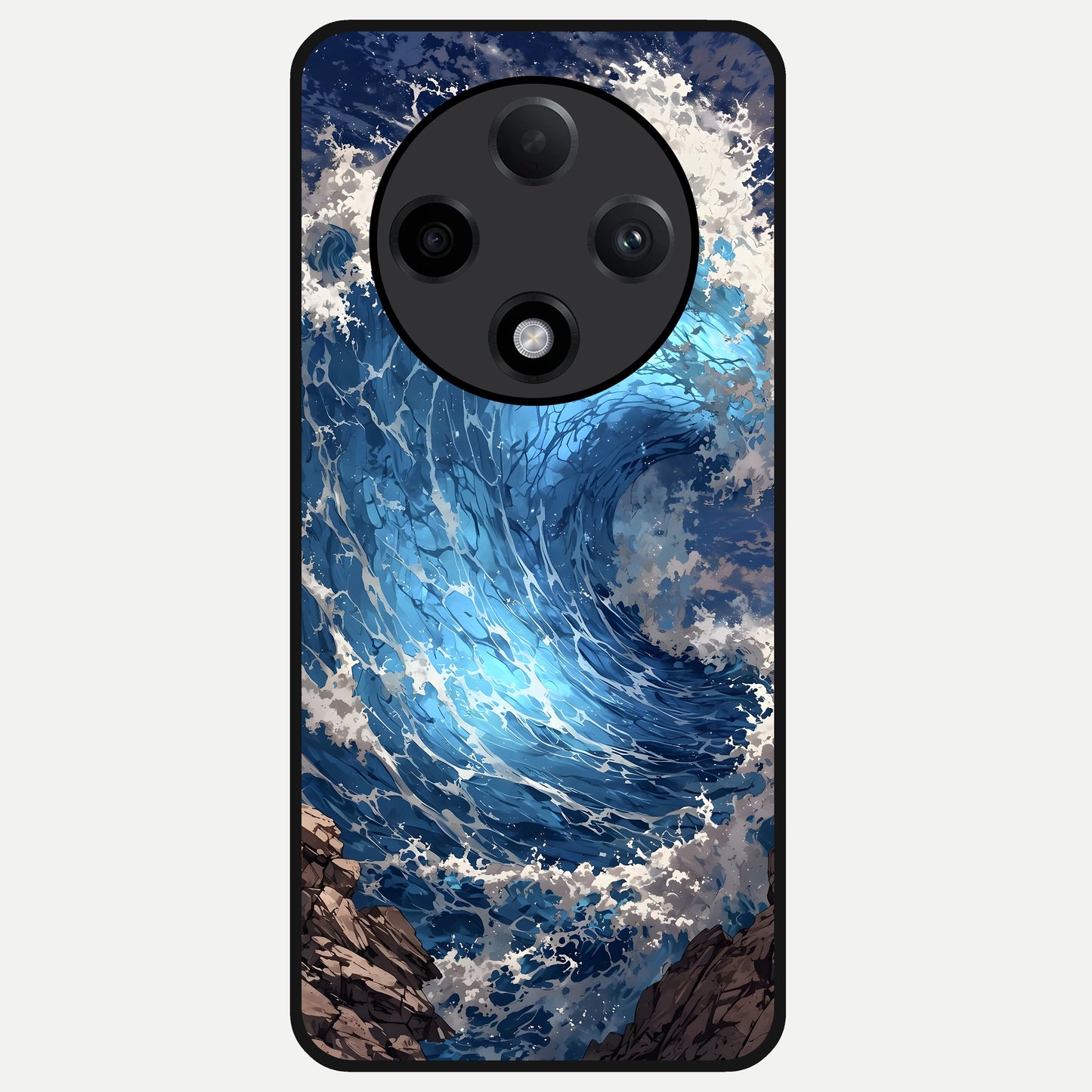  Giant Ocean Wave Glass Case For Oppo F27 Pro Plus back cover – full design glossy printed glass finish