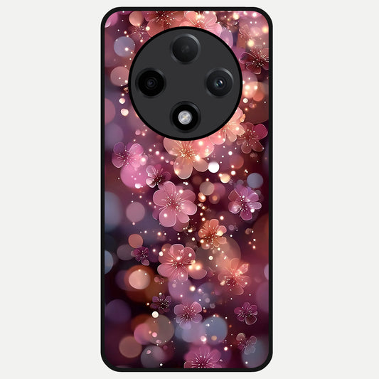 Glowing Petal Bliss Glass Case For Oppo F27 Pro Plus back cover – full design glossy printed glass finish