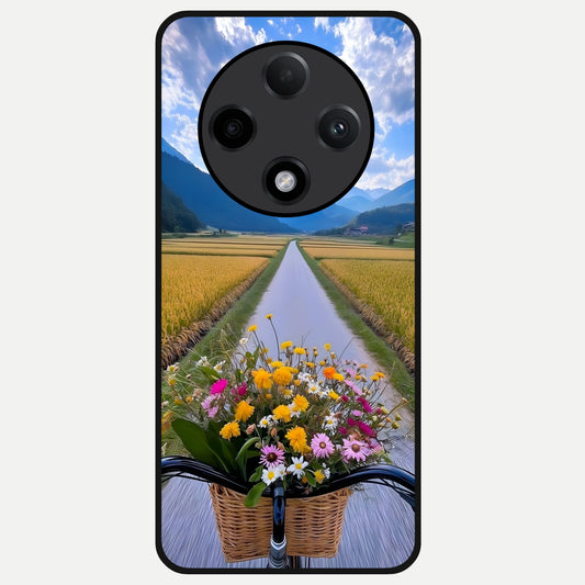  Golden Field Journey Glass Case For Oppo F27 Pro Plus back cover – full design glossy printed glass finish