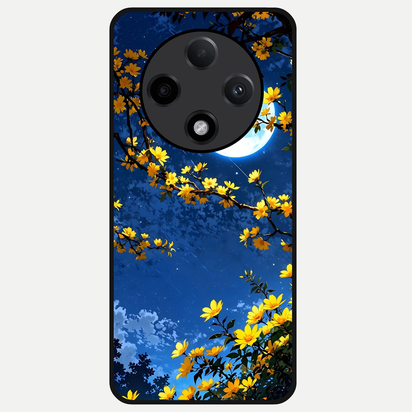  Golden Night Glow Glass Case For Oppo F27 Pro Plus back cover – full design glossy printed glass finish