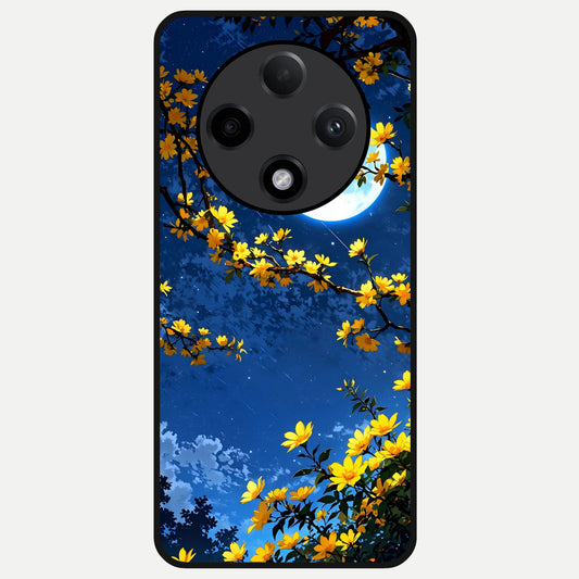  Golden Night Glow Glass Case For Oppo F27 Pro Plus back cover – full design glossy printed glass finish