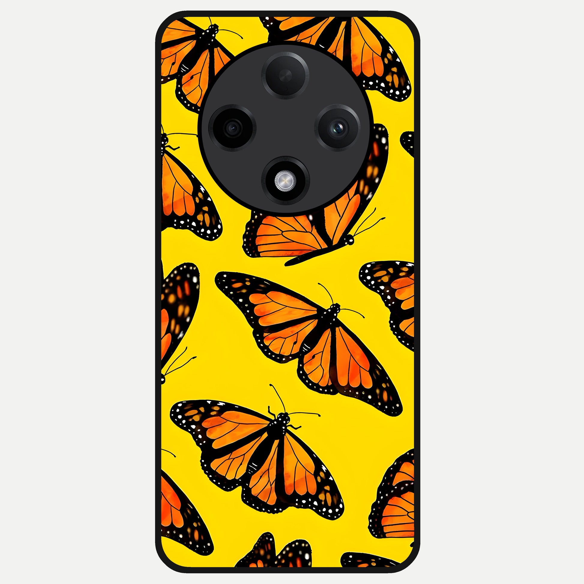  Golden Wing Flight Glass Case For Oppo F27 Pro Plus back cover – full design glossy printed glass finish