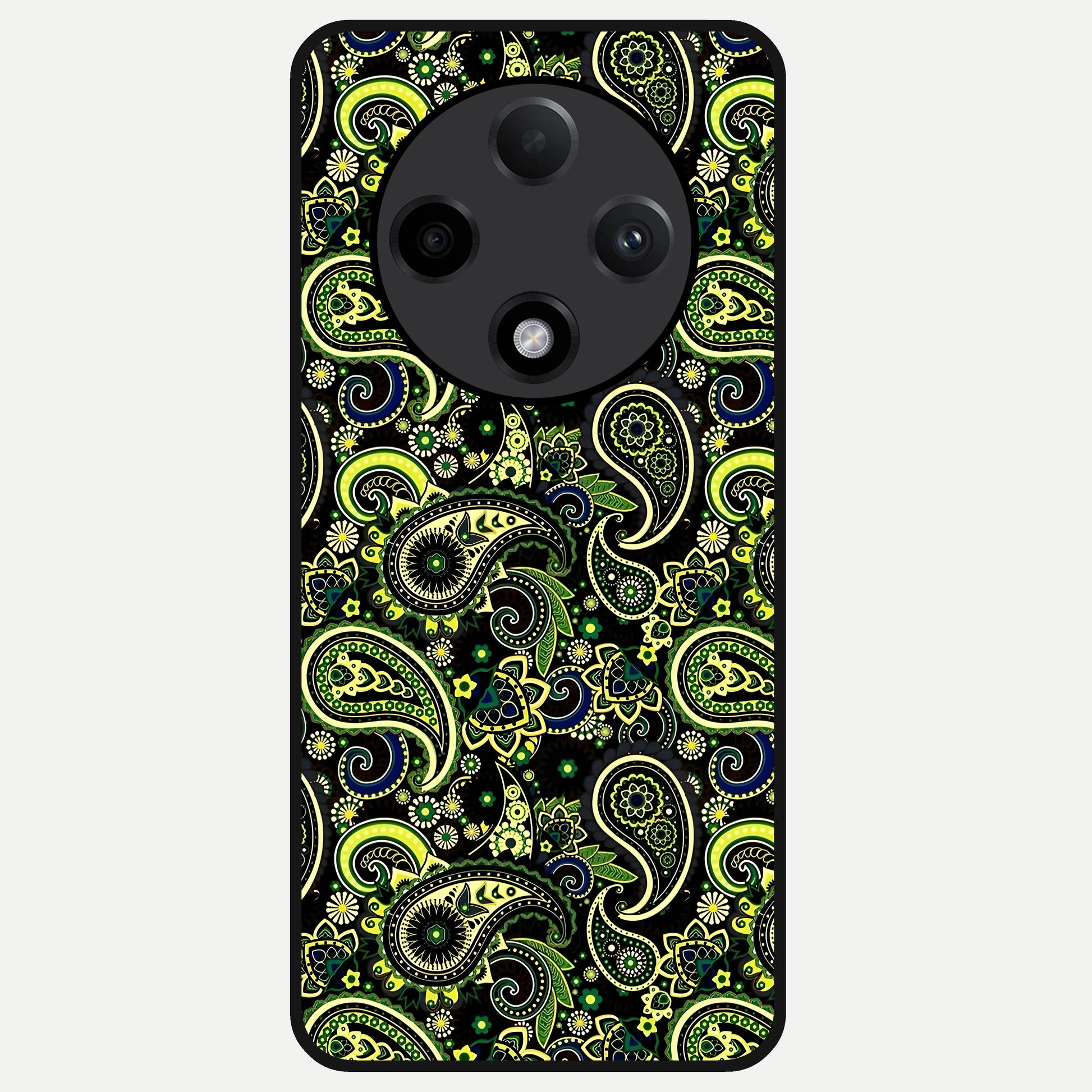 Green Lemon Glass Case For Oppo F27 Pro Plus back cover – full design glossy printed glass finish