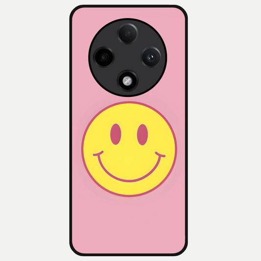  Happy Pink Mood Glass Case For Oppo F27 Pro Plus back cover – full design glossy printed glass finish