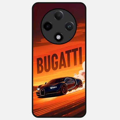  Inferno Bugatti Storm Glass Case For Oppo F27 Pro Plus back cover – full design glossy printed glass finish