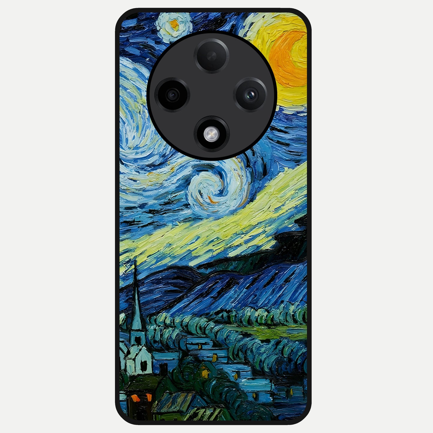  Inspired Van Gogh Art Glass Case For Oppo F27 Pro Plus back cover – full design glossy printed glass finish