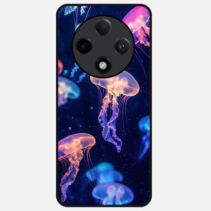  Jellyfish Pattern Glass Case For Oppo F27 Pro Plus back cover – full design glossy printed glass finish
