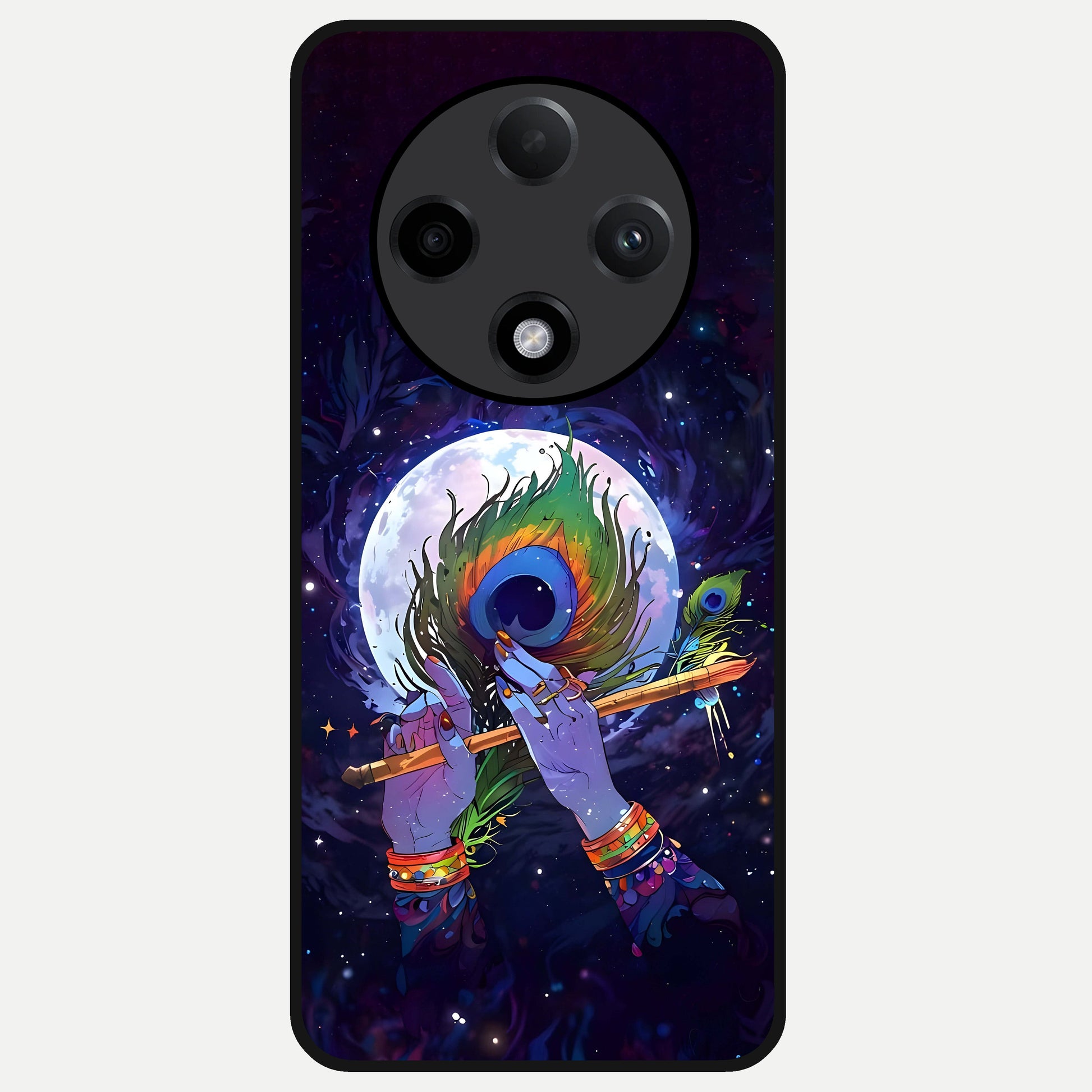  Krishna Hands Art Glass Case For Oppo F27 Pro Plus back cover – full design glossy printed glass finish