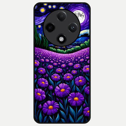  Lavender Moon Field Glass Case For Oppo F27 Pro Plus back cover – full design glossy printed glass finish