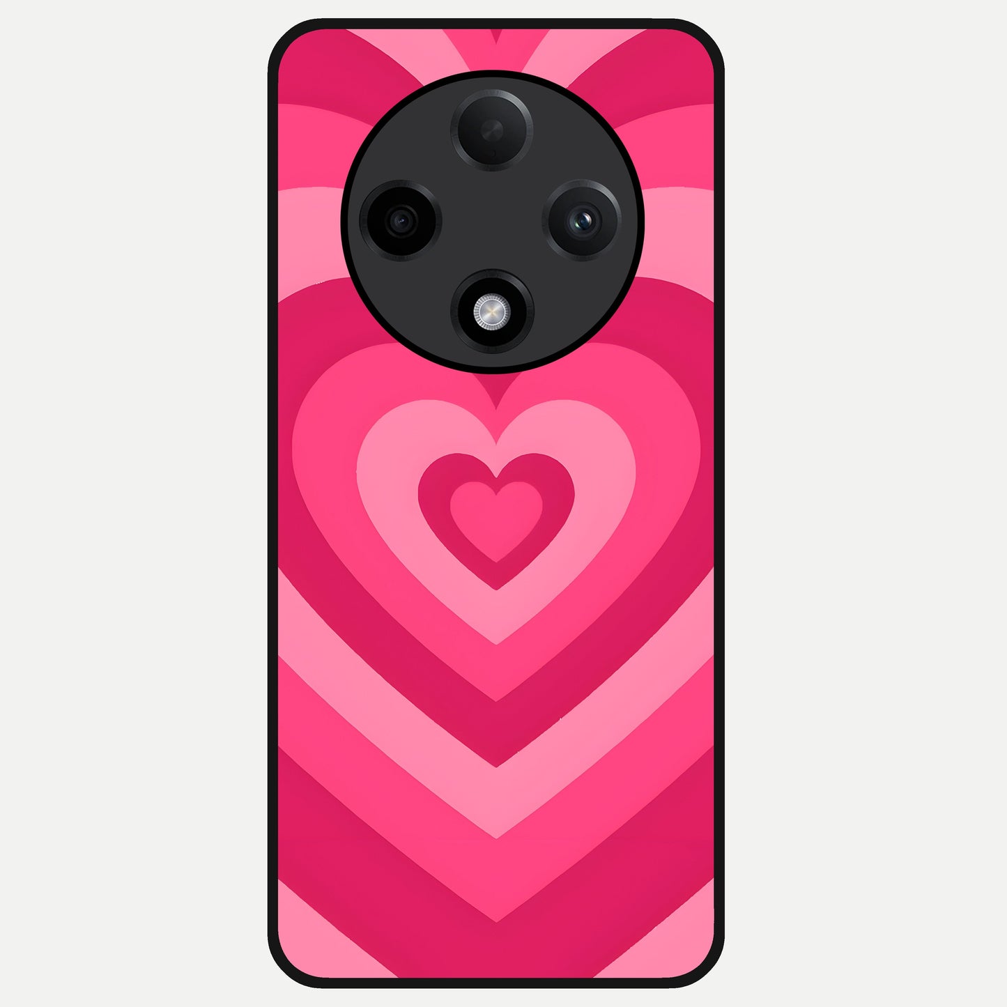  Layered Love Hearts Glass Case For Oppo F27 Pro Plus back cover – full design glossy printed glass finish