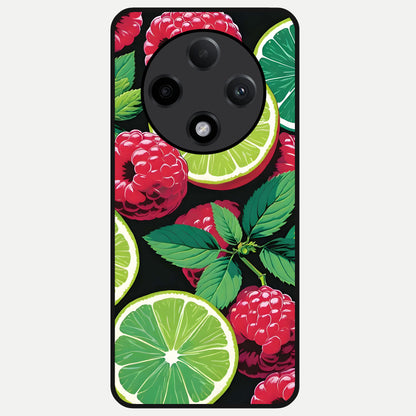  Lime and Raspberry Pattern Glass Case For Oppo F27 Pro Plus back cover – full design glossy printed glass finish
