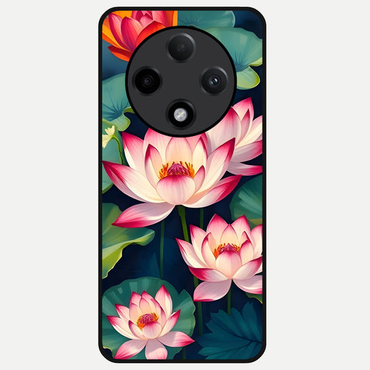  Lotus Dream Serenity Glass Case For Oppo F27 Pro Plus back cover – full design glossy printed glass finish