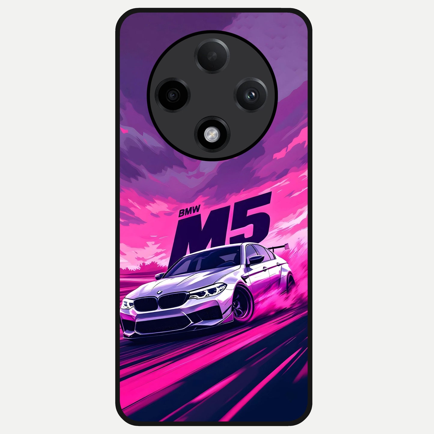  MS Neon Car Glass Case For Oppo F27 Pro Plus back cover – full design glossy printed glass finish