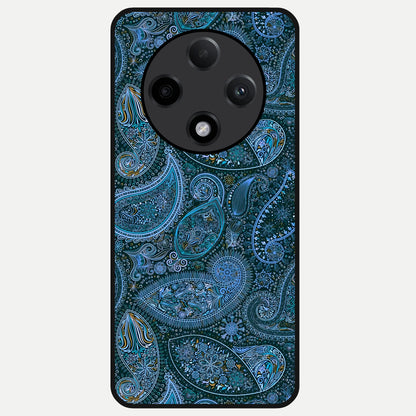  Midnight Paisley Glow Glass Case For Oppo F27 Pro Plus back cover – full design glossy printed glass finish