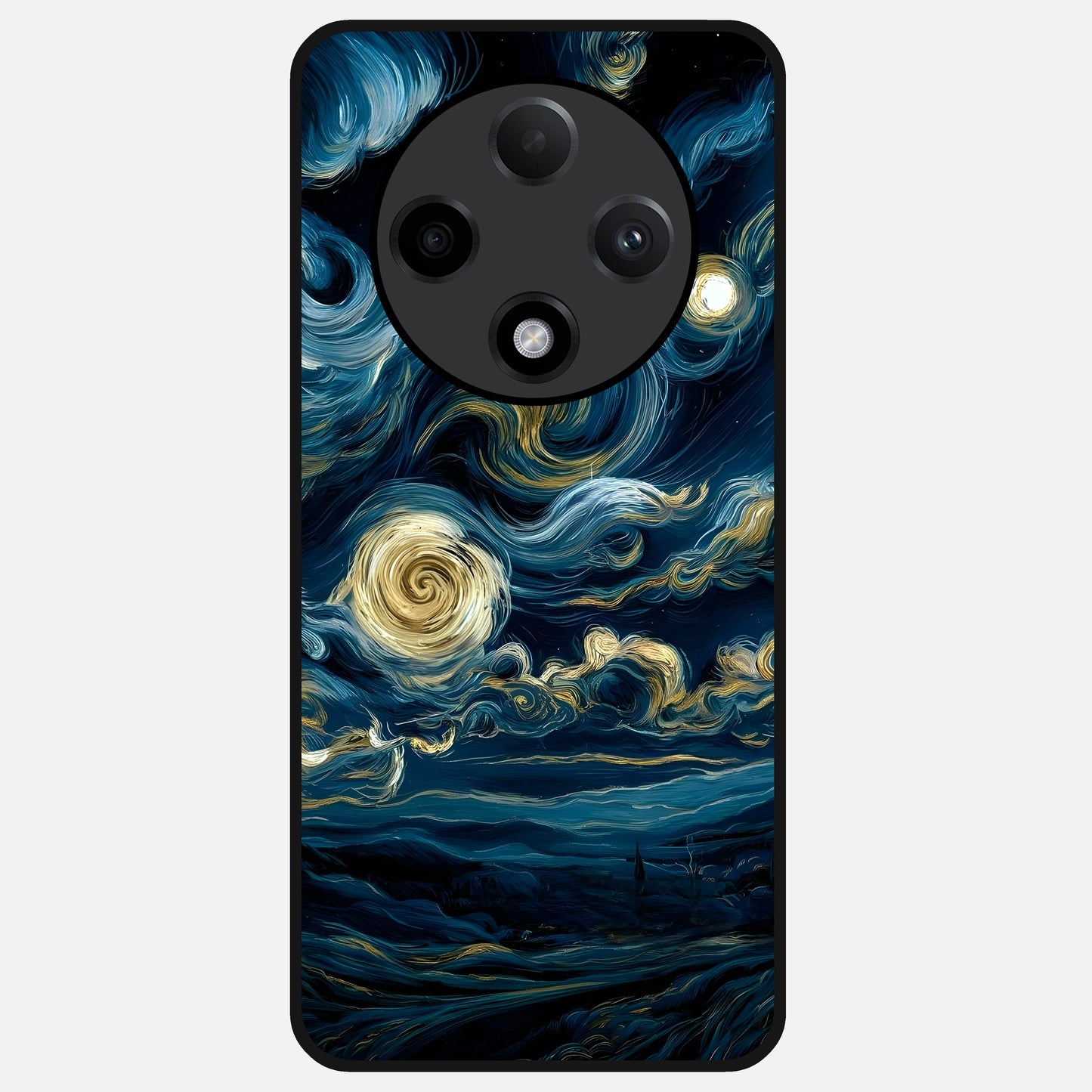  Midnight Sky Whirl Glass Case For Oppo F27 Pro Plus back cover – full design glossy printed glass finish