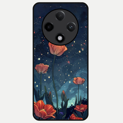  Midnight Tulip Glow Glass Case For Oppo F27 Pro Plus back cover – full design glossy printed glass finish