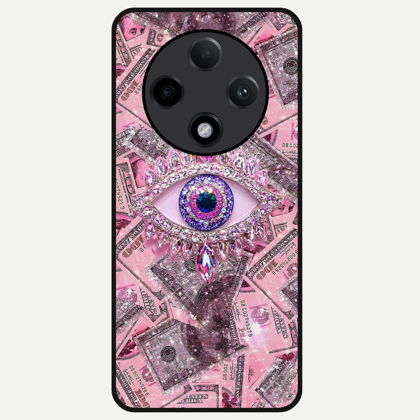  Money Eye Luxe Glass Case For Oppo F27 Pro Plus back cover – full design glossy printed glass finish
