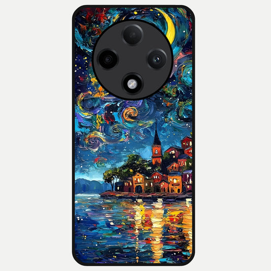  Moonlight Harbor Glow Glass Case For Oppo F27 Pro Plus back cover – full design glossy printed glass finish