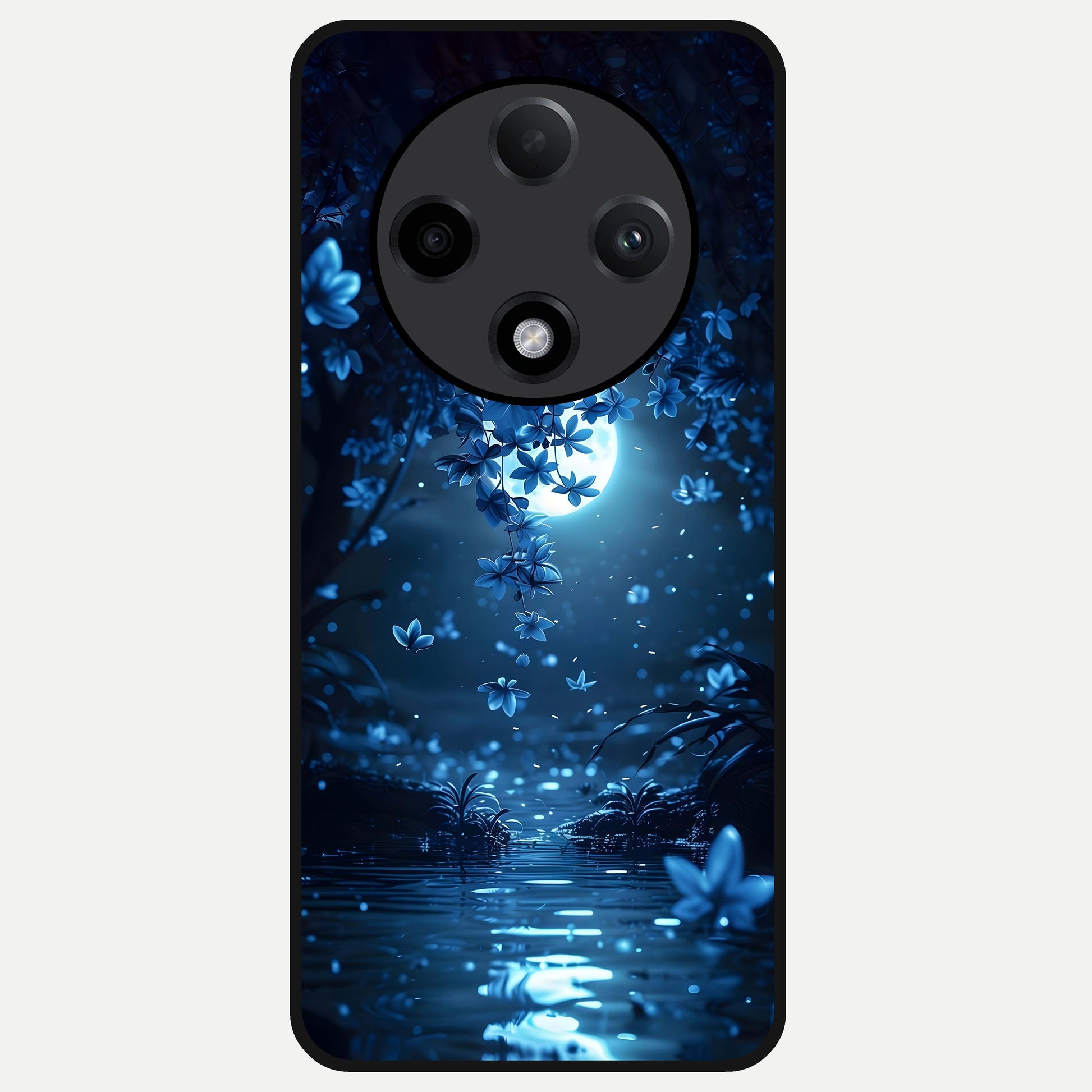  Moonlight Petal Dream Glass Case For Oppo F27 Pro Plus back cover – full design glossy printed glass finish