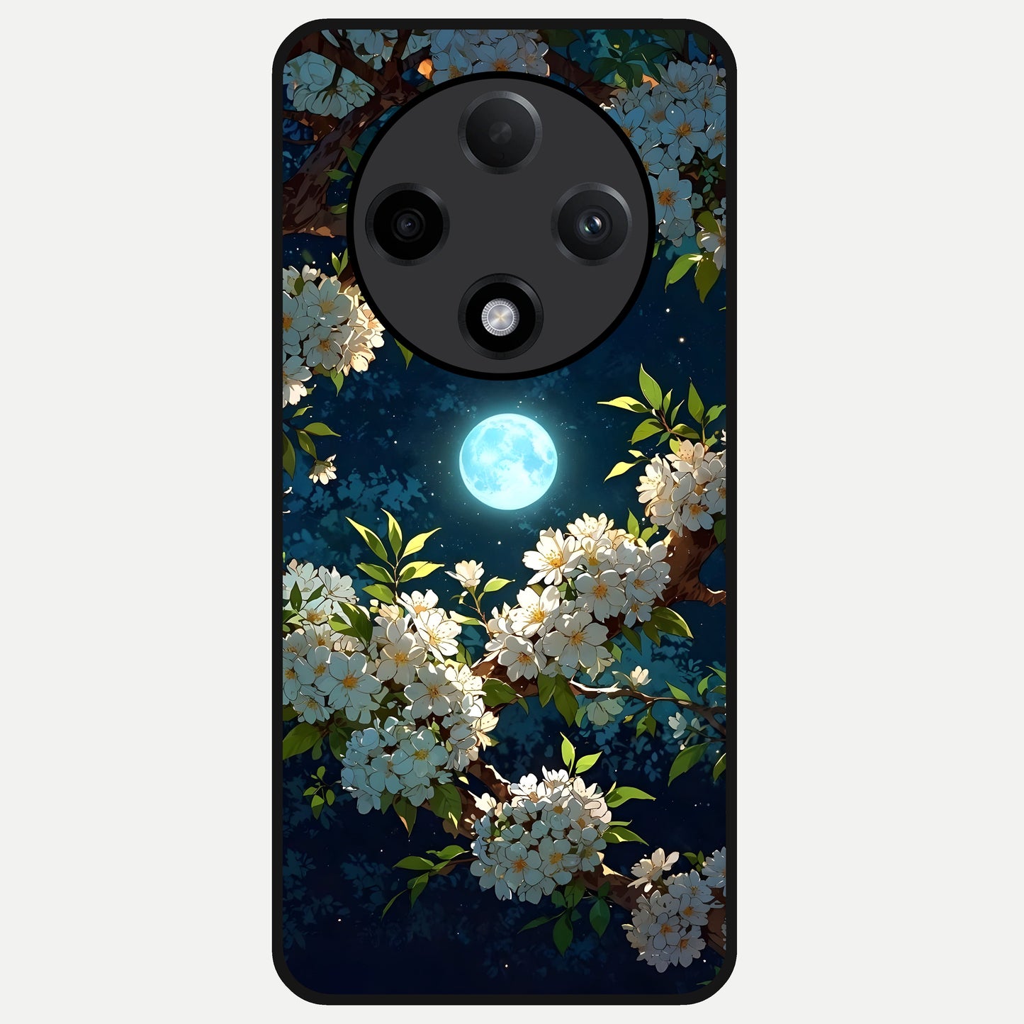  Moonlit Blossom Dream Glass Case For Oppo F27 Pro Plus back cover – full design glossy printed glass finish