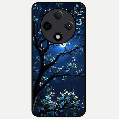  Mystic Floral Night Glass Case For Oppo F27 Pro Plus back cover – full design glossy printed glass finish