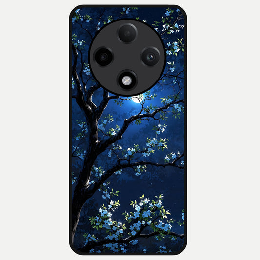  Mystic Floral Night Glass Case For Oppo F27 Pro Plus back cover – full design glossy printed glass finish