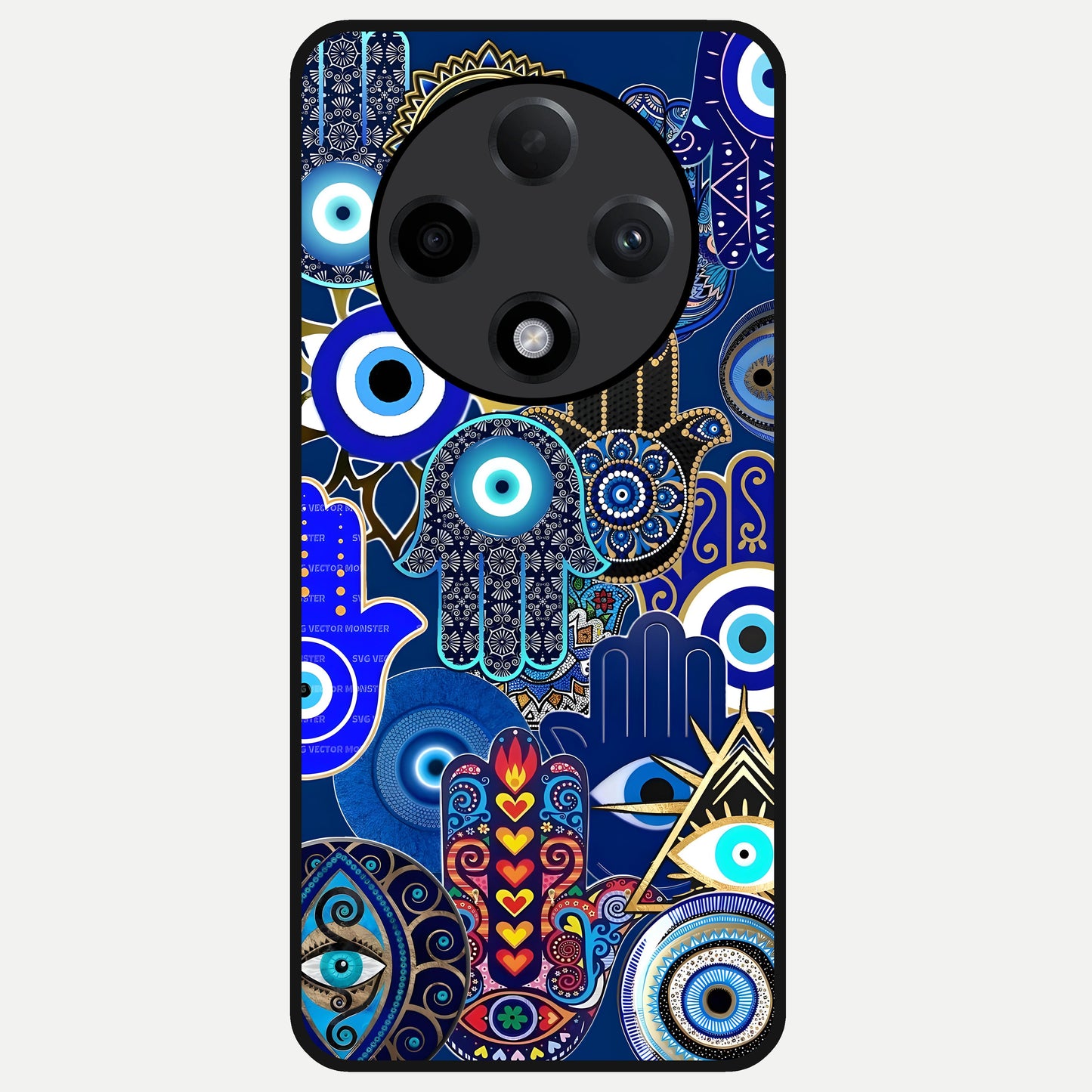  Mystic Palm Guard Glass Case For Oppo F27 Pro Plus back cover – full design glossy printed glass finish