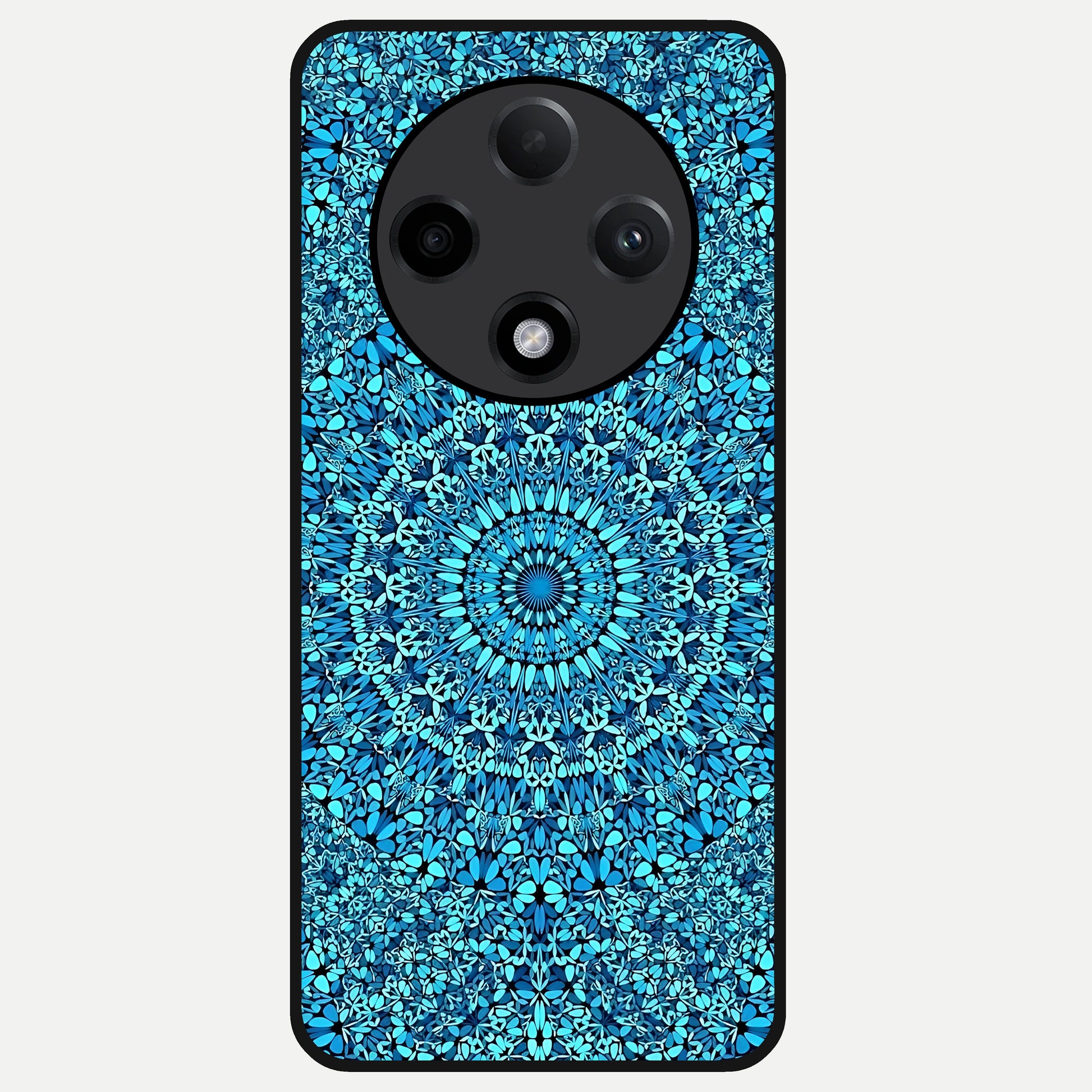  Ocean Bloom Mandala Glass Case For Oppo F27 Pro Plus back cover – full design glossy printed glass finish