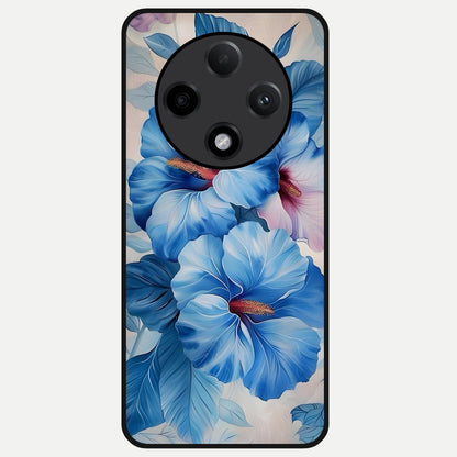  Ocean Hibiscus Grace Glass Case For Oppo F27 Pro Plus back cover – full design glossy printed glass finish