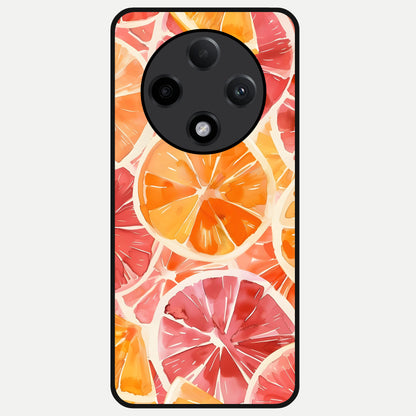  Orange Fruits Pattern Glass Case For Oppo F27 Pro Plus back cover – full design glossy printed glass finish