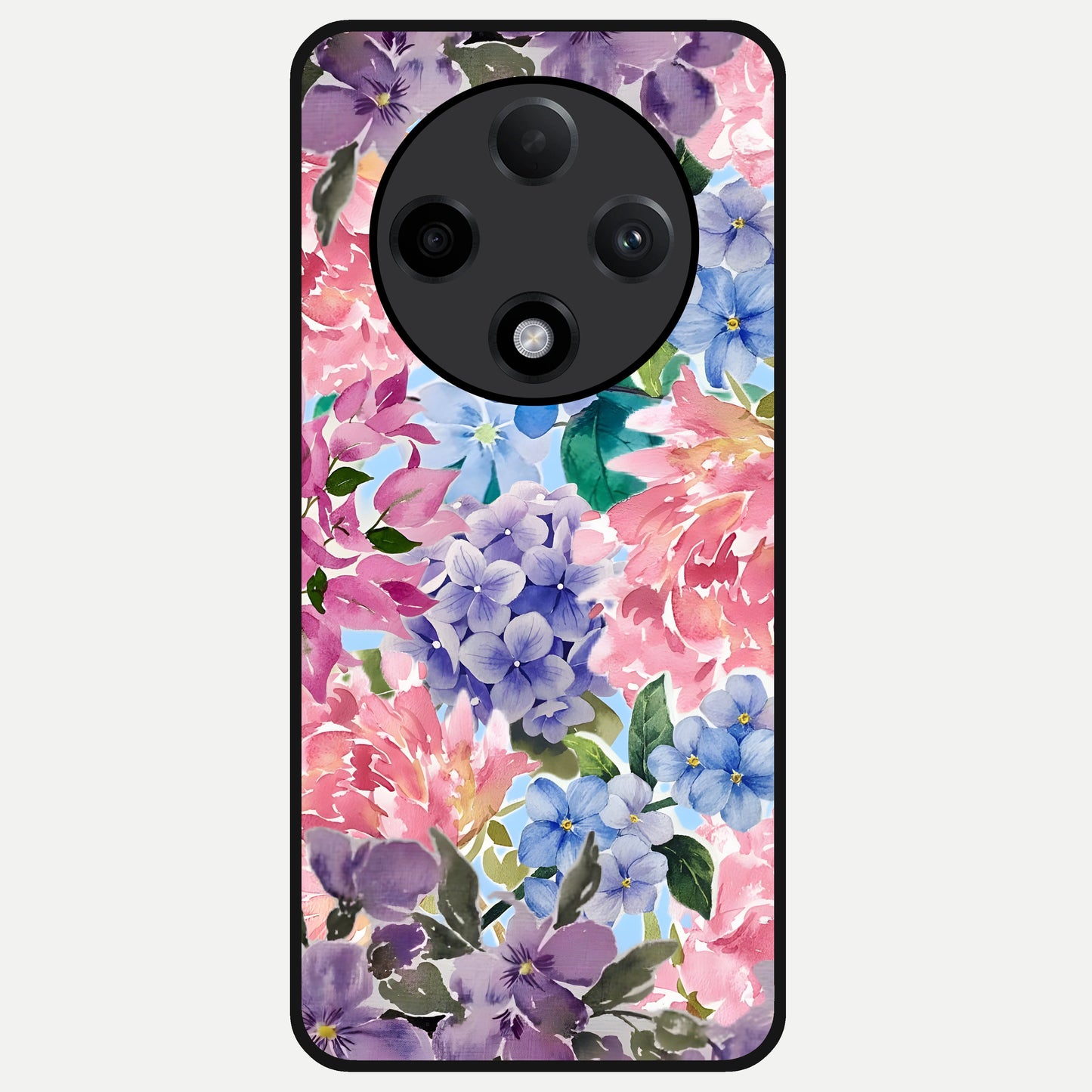  Pastel Floral Mix Glass Case For Oppo F27 Pro Plus back cover – full design glossy printed glass finish