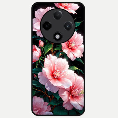  Peach Flower Glass Case For Oppo F27 Pro Plus back cover – full design glossy printed glass finish