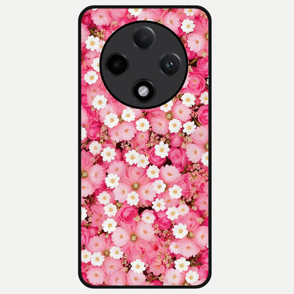  Pink Daisy Bliss Glass Case For Oppo F27 Pro Plus back cover – full design glossy printed glass finish
