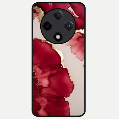  Pink And White Marble Glass Case For Oppo F27 Pro Plus back cover – full design glossy printed glass finish