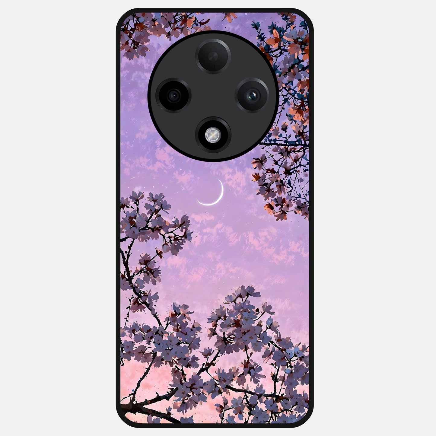  Purple Serenity Moon Glass Case For Oppo F27 Pro Plus back cover – full design glossy printed glass finish