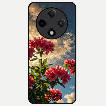  Red Bloom Skies Glass Case For Oppo F27 Pro Plus back cover – full design glossy printed glass finish