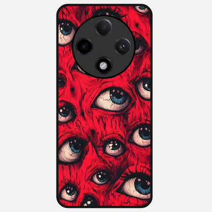  Red Eyes Pattern Glass Case For Oppo F27 Pro Plus back cover – full design glossy printed glass finish