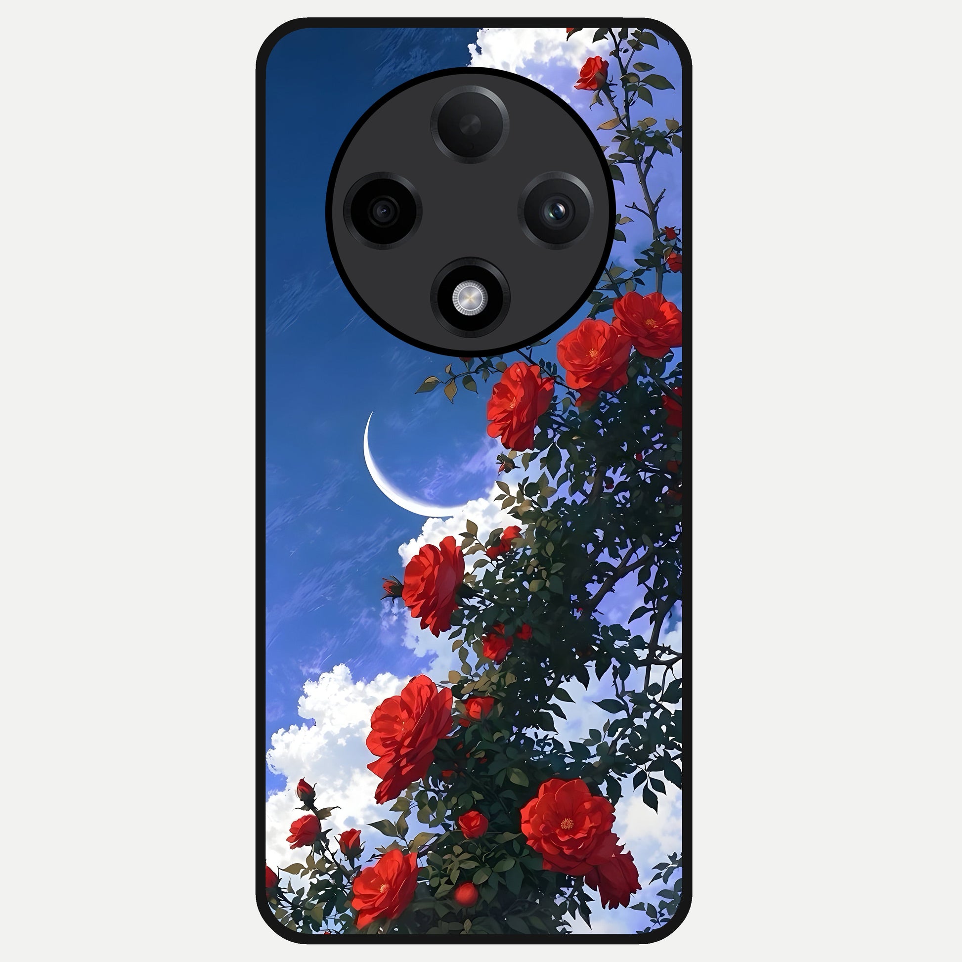  Rose Drift Flowers Glass Case For Oppo F27 Pro Plus back cover – full design glossy printed glass finish