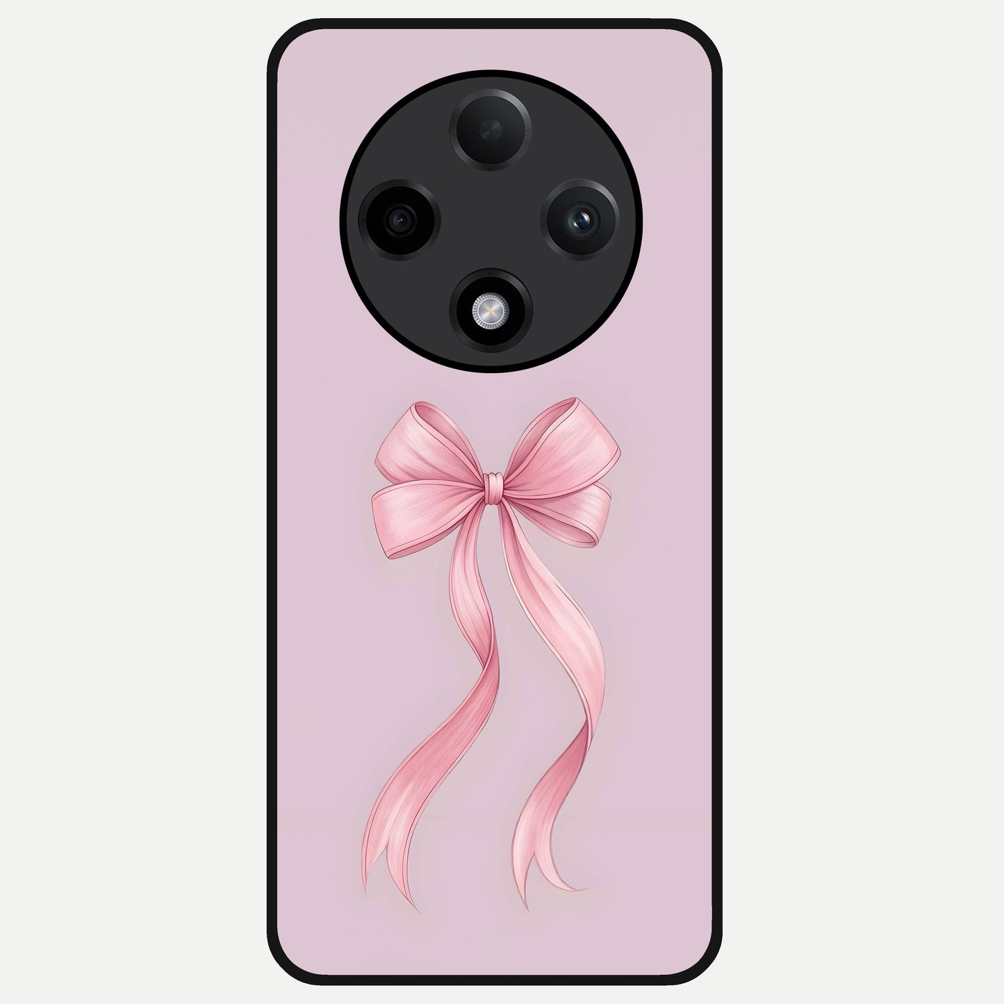  Soft Blush Bow Glass Case For Oppo F27 Pro Plus back cover – full design glossy printed glass finish