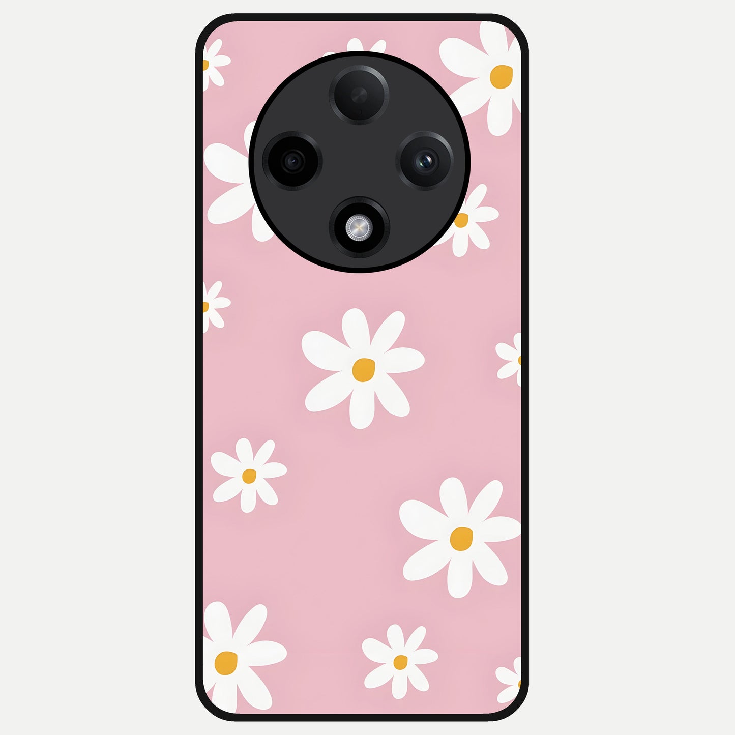  Soft Daisy Bliss Glass Case For Oppo F27 Pro Plus back cover – full design glossy printed glass finish