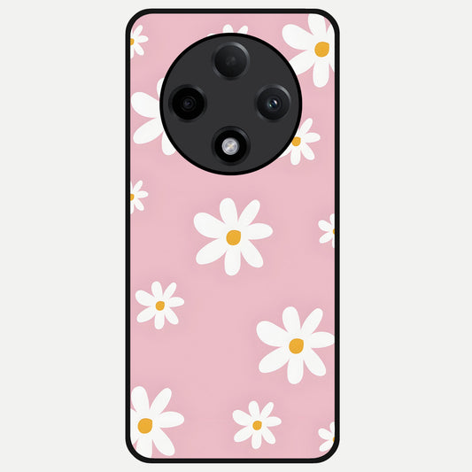  Soft Daisy Bliss Glass Case For Oppo F27 Pro Plus back cover – full design glossy printed glass finish