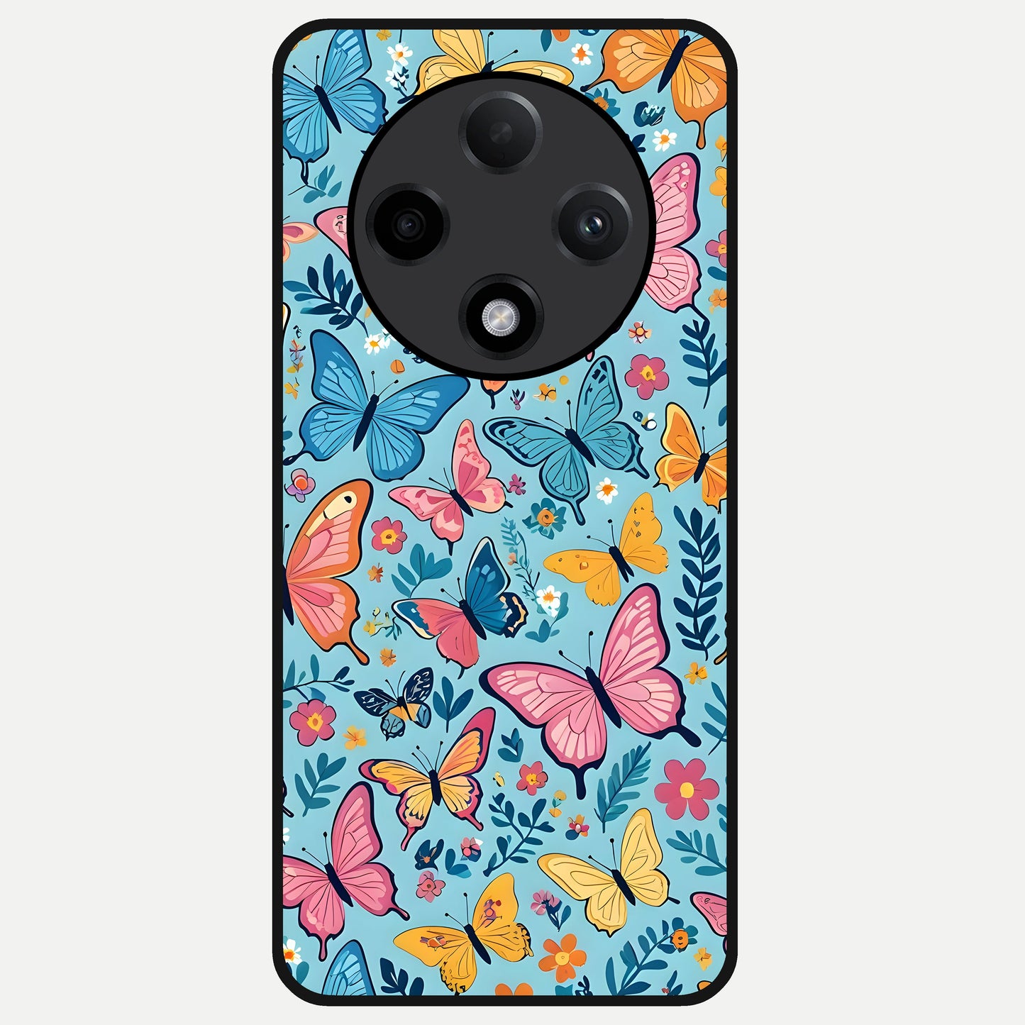  Spring Wing Garden Glass Case For Oppo F27 Pro Plus back cover – full design glossy printed glass finish
