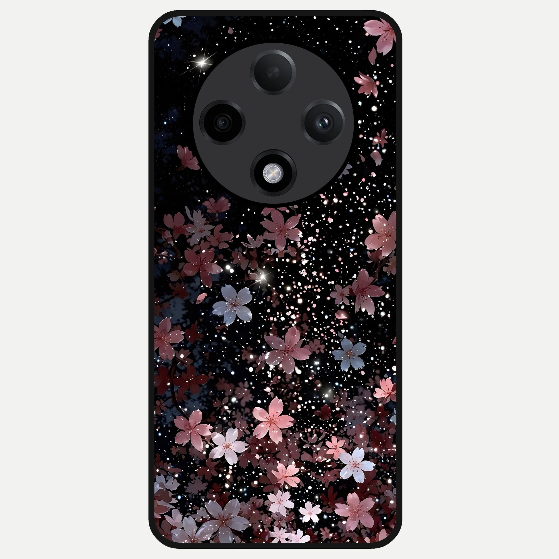  Starlit Flower Dreams Glass Case For Oppo F27 Pro Plus back cover – full design glossy printed glass finish