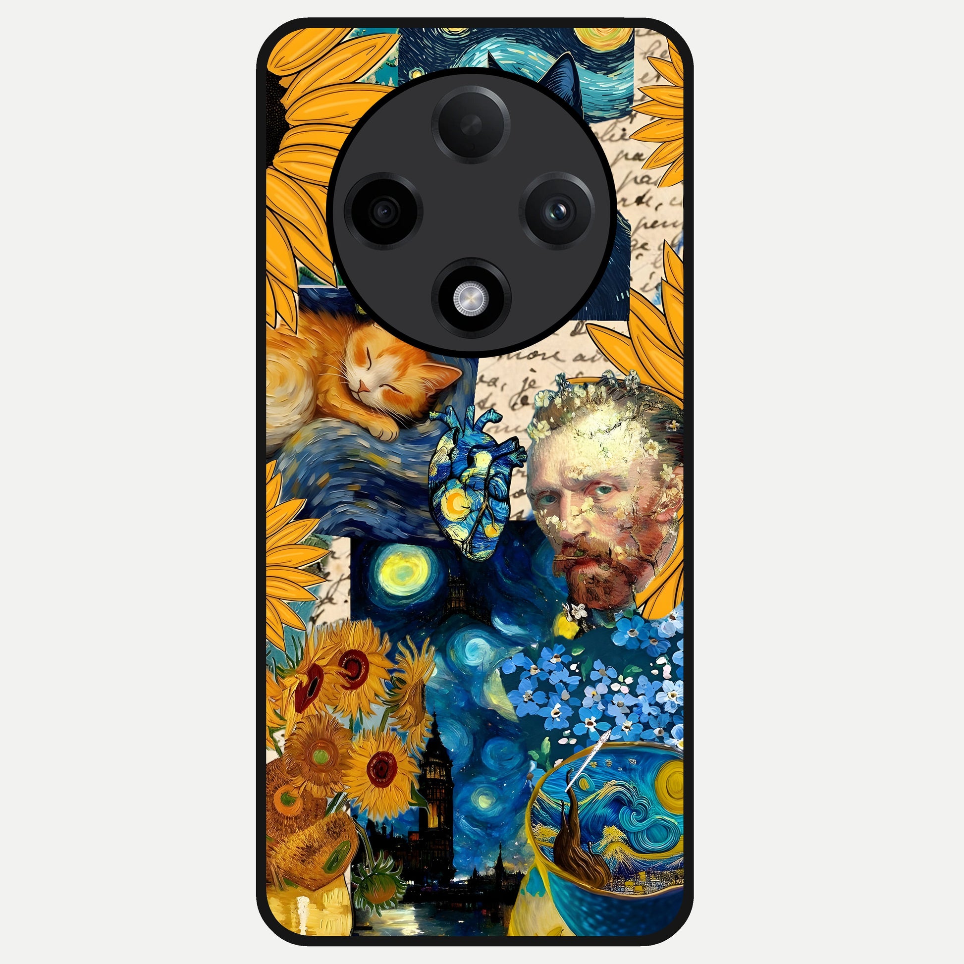  Sunflower Chic Mood Custom Name Glass Case For Oppo F27 Pro Plus back cover – full design glossy printed glass finish